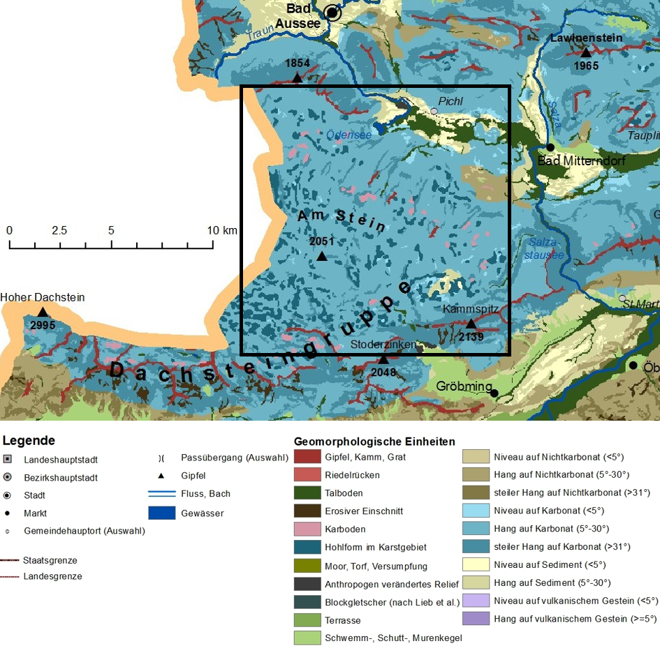 Ausschnitt der GMK 1 : 200 000 entsprechend dem Ausschnitt 2 auf Arbeitskarte 1