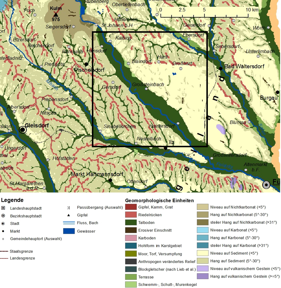 Ausschnitt der GMK 1 : 200 000 entsprechend dem Ausschnitt 9 auf Arbeitskarte 1