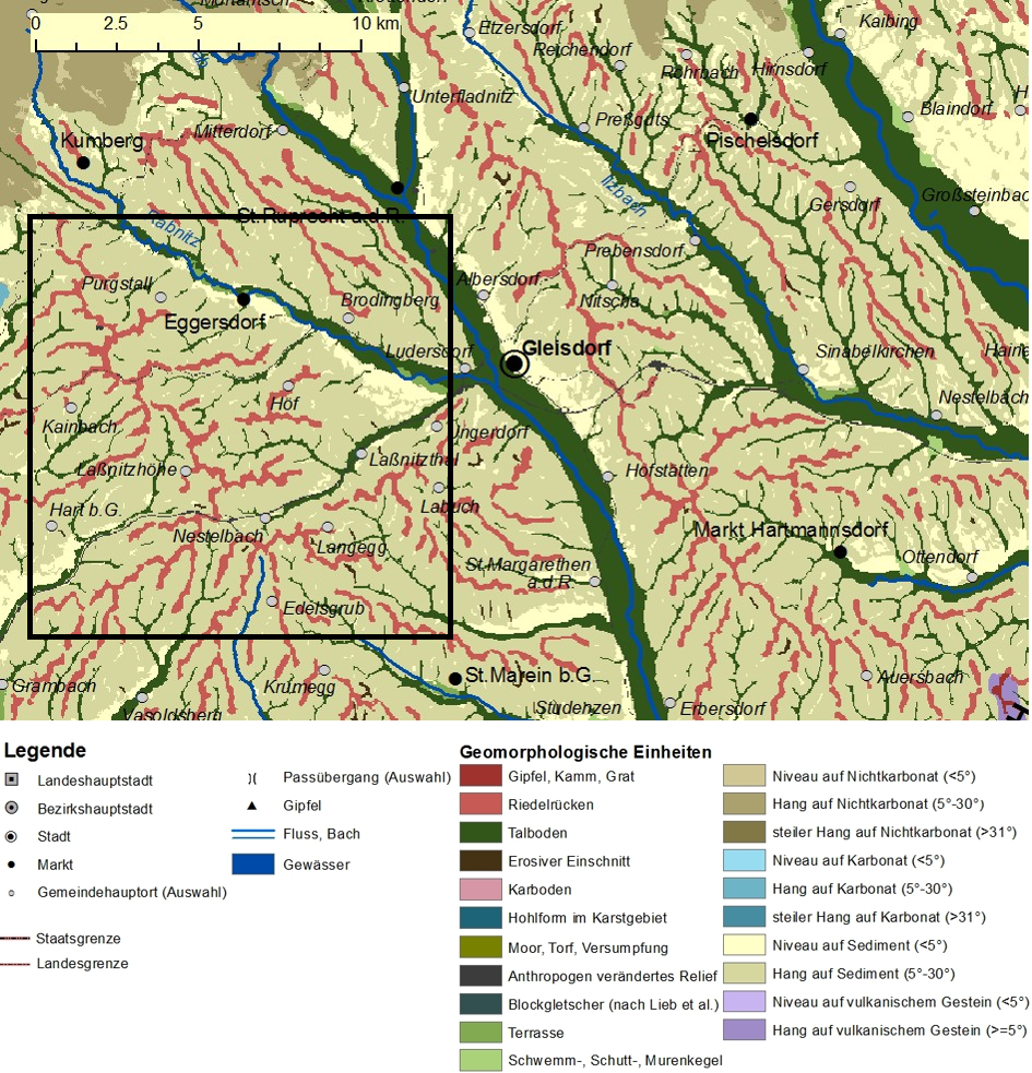 Ausschnitt der GMK 1 : 200 000 entsprechend dem Ausschnitt 7 auf Arbeitskarte 1