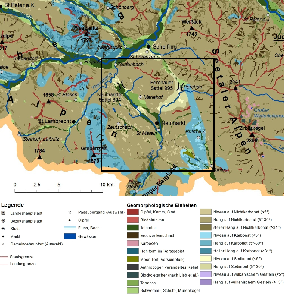  Ausschnitt der GMK 1 : 200 000 entsprechend dem Ausschnitt 10 auf Arbeitskarte 1