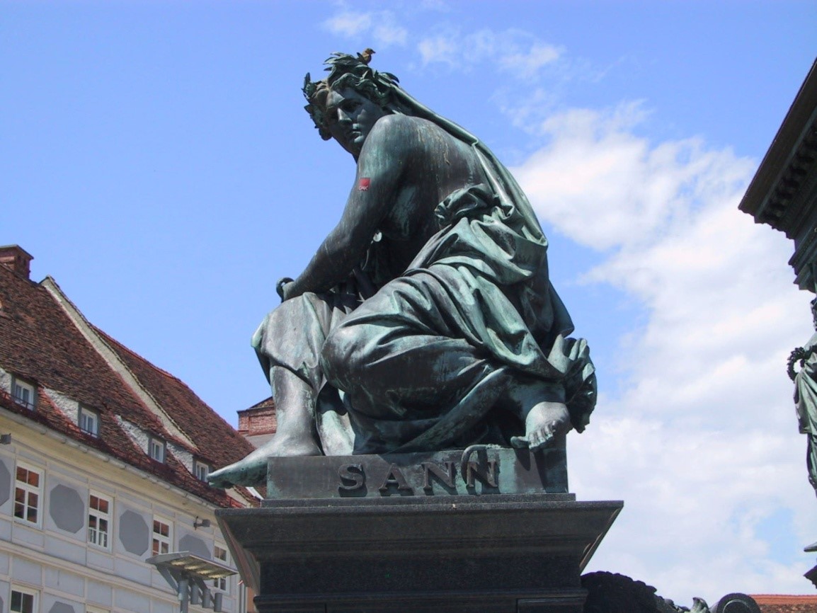 Allegorische Figur der Sann/Savinja am Erzherzog-Johann-Brunnen