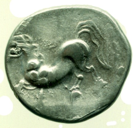 Abbildung 15: Ostnorische Tetradrachme, Typus Varazdin, Pferd, (Revers) Frauenberg bei Leibnitz (Foto: U. Schachinger)