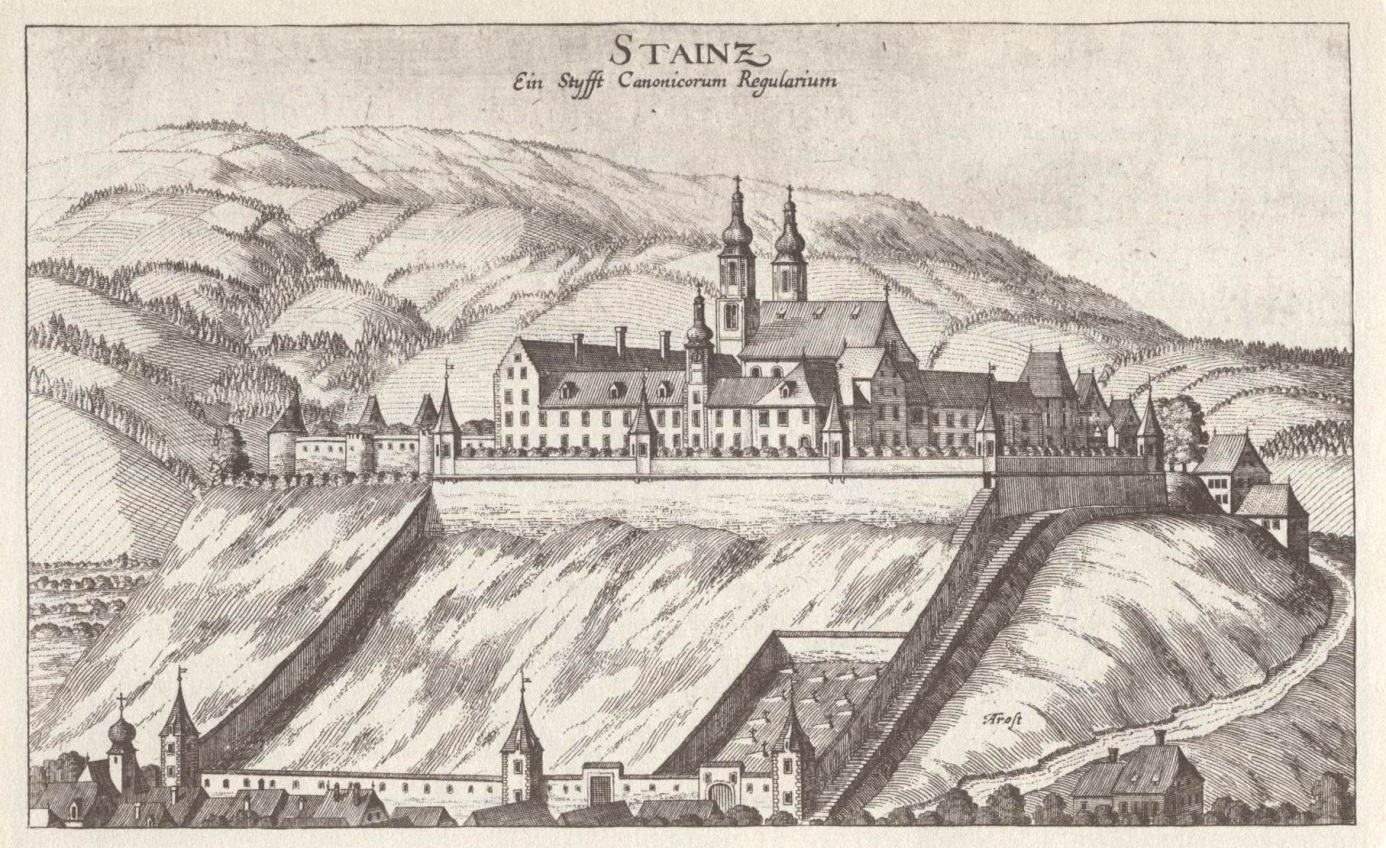 Abb. 8: Schloss Stainz, Vischers Topographia Ducatus Styriae 1681 (https://austria-forum.org/attach/Wissenssammlungen/Burgen_und_Schlösser/Steiermark/Stainz/stainz.jpg, November 2018)