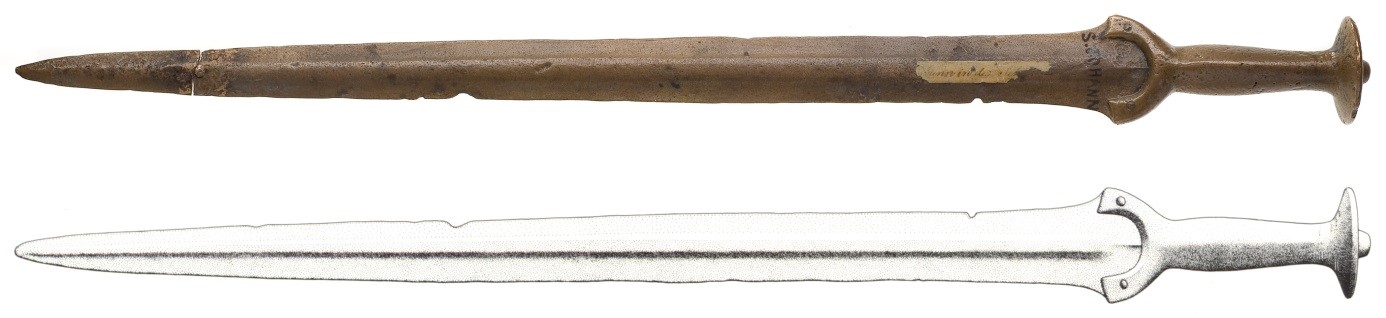 Abbildung 5: Schwert aus Scheiben/St. Georgen bei Judenburg (Quelle: UMJ AArchMk/N. Lackner, Inv. Nr. 6138)