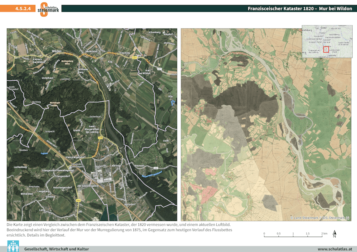 Franziszeischer Kataster 1820 - Mur bei Wildon