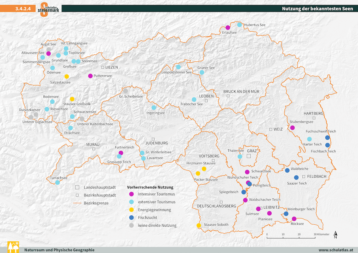 Nutzung der bekanntesten Seen