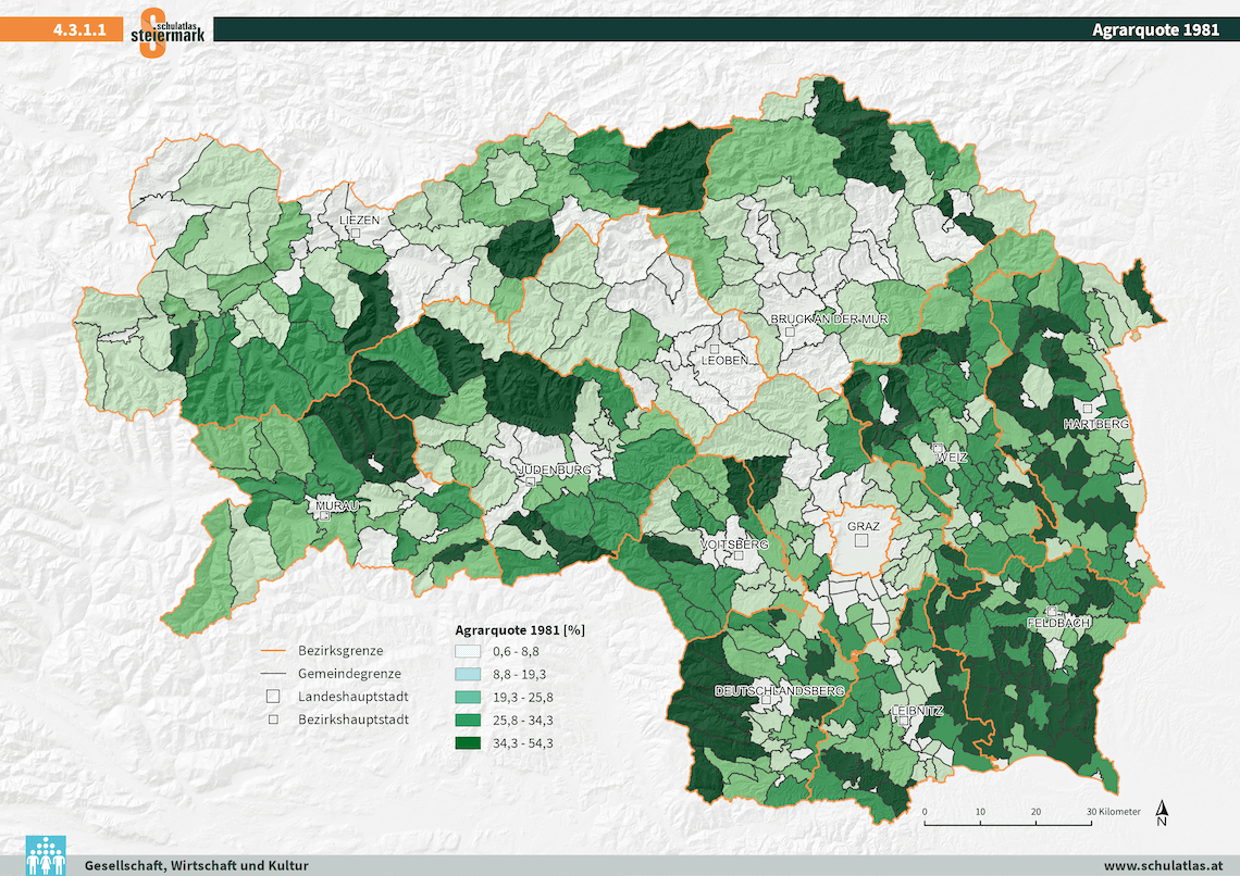Agrarquote der Steiermark 1981