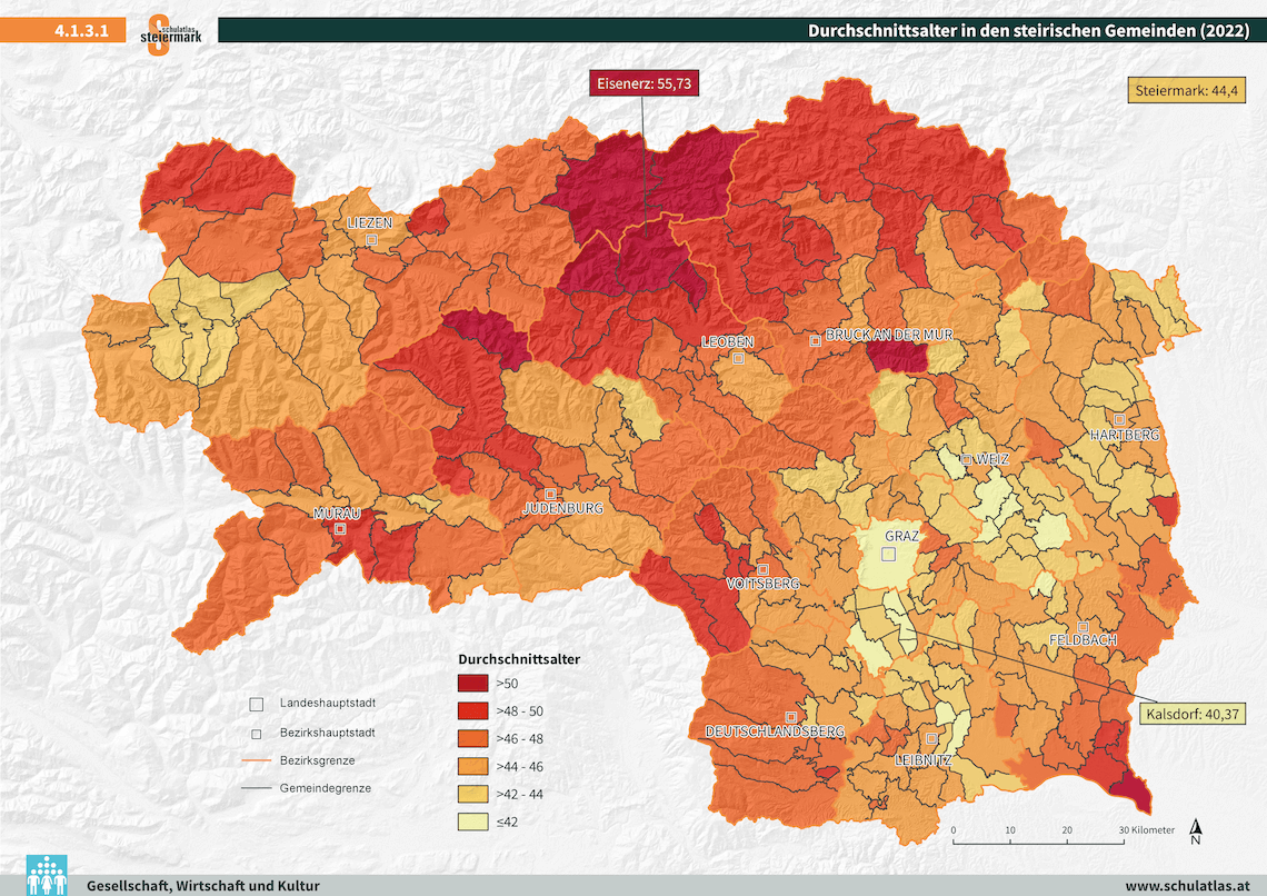 Die Altersstruktur der Bevölkerung der Steiermark
