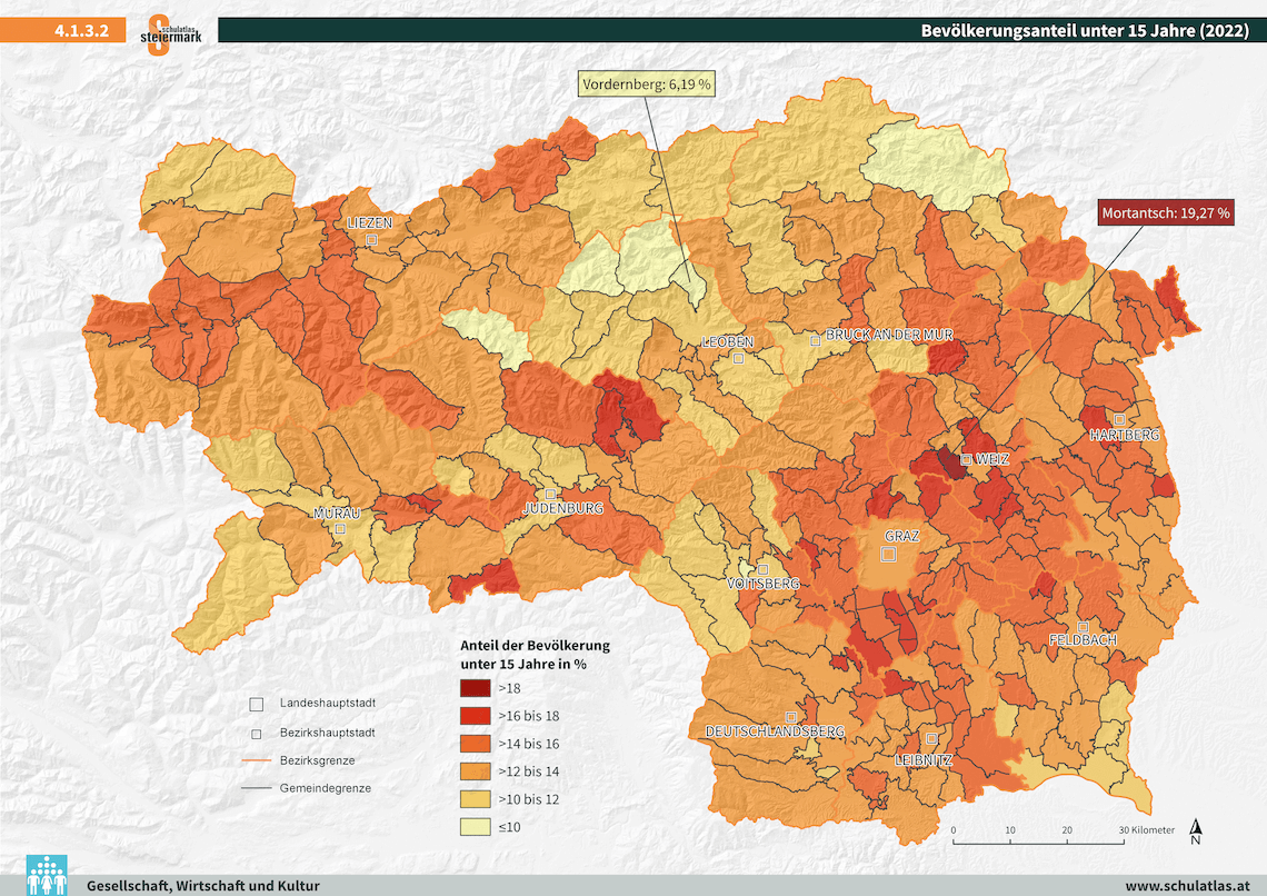 Bevölkerungsanteil unter 15 Jahre