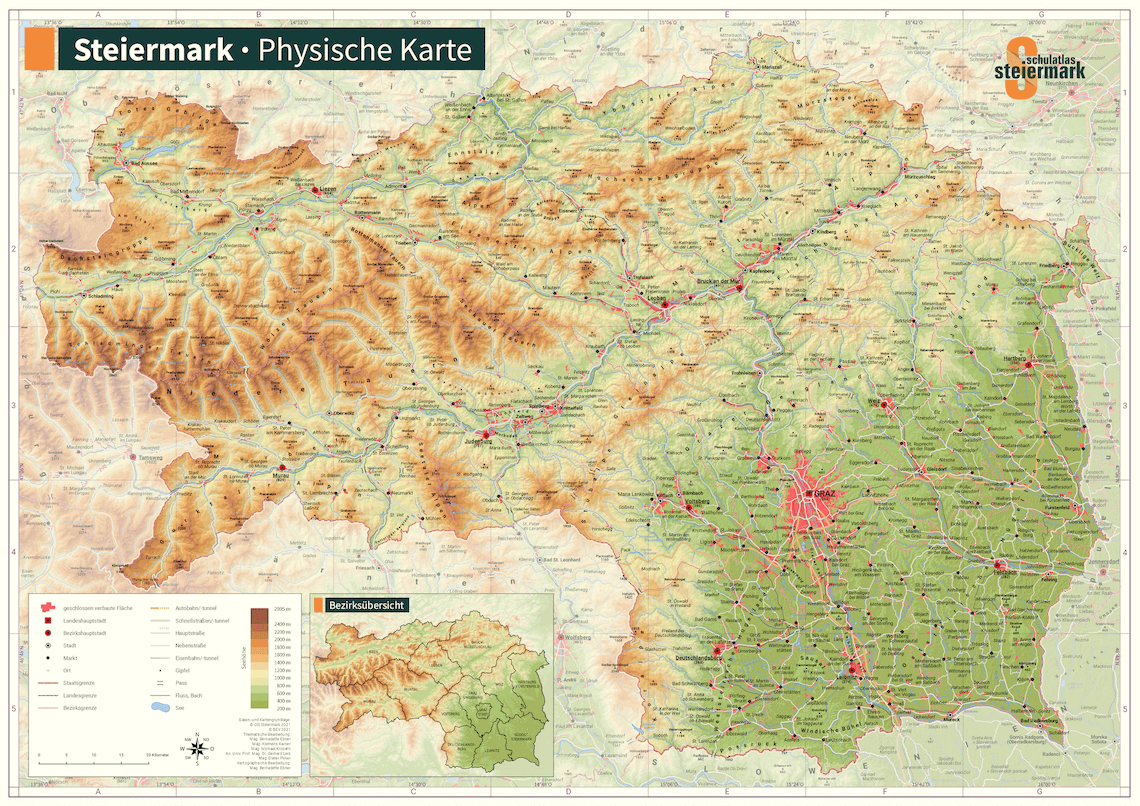 1.1.1 Physische Karte der Steiermark
