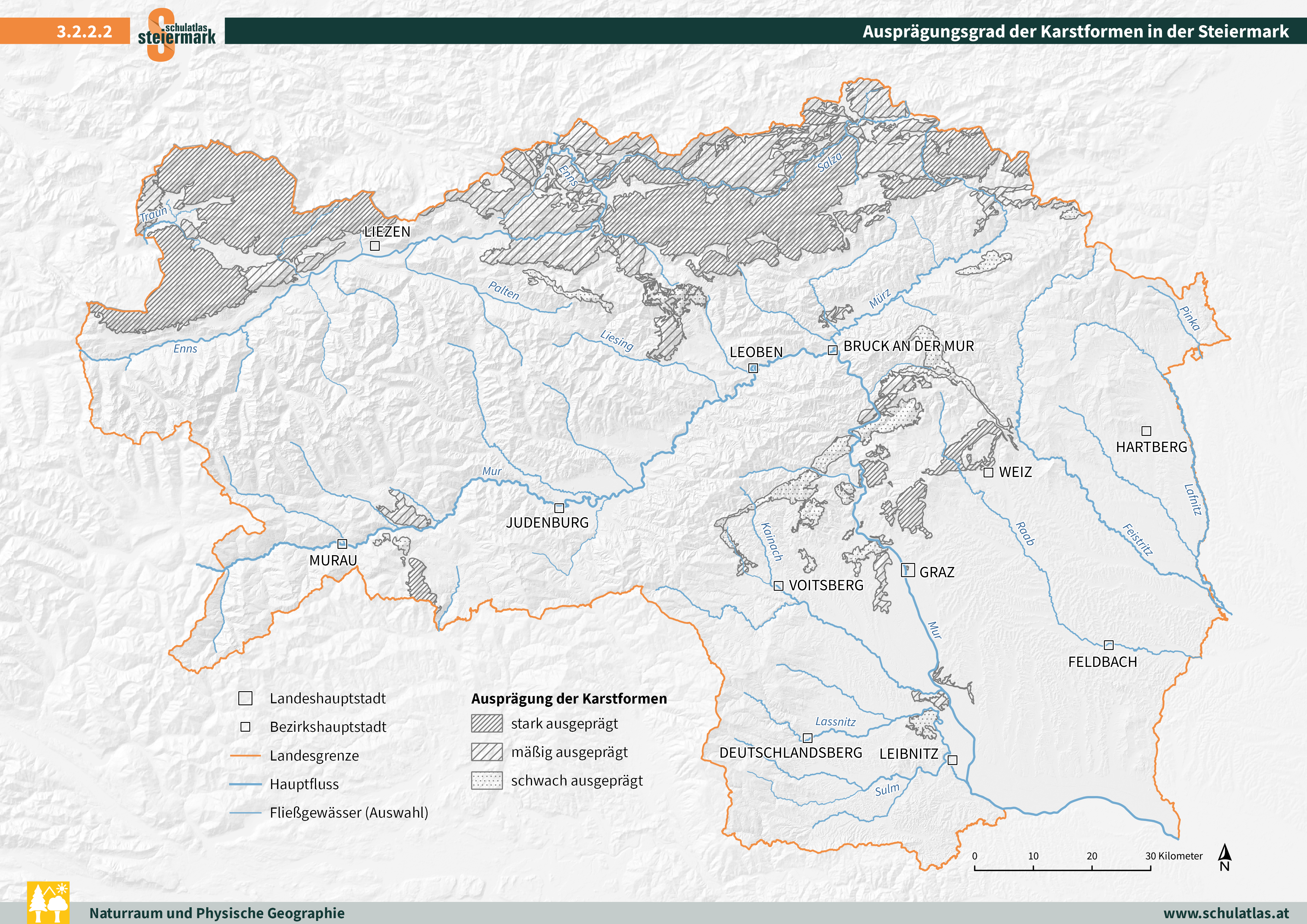 Ausprägungsgrad der Karstformen
