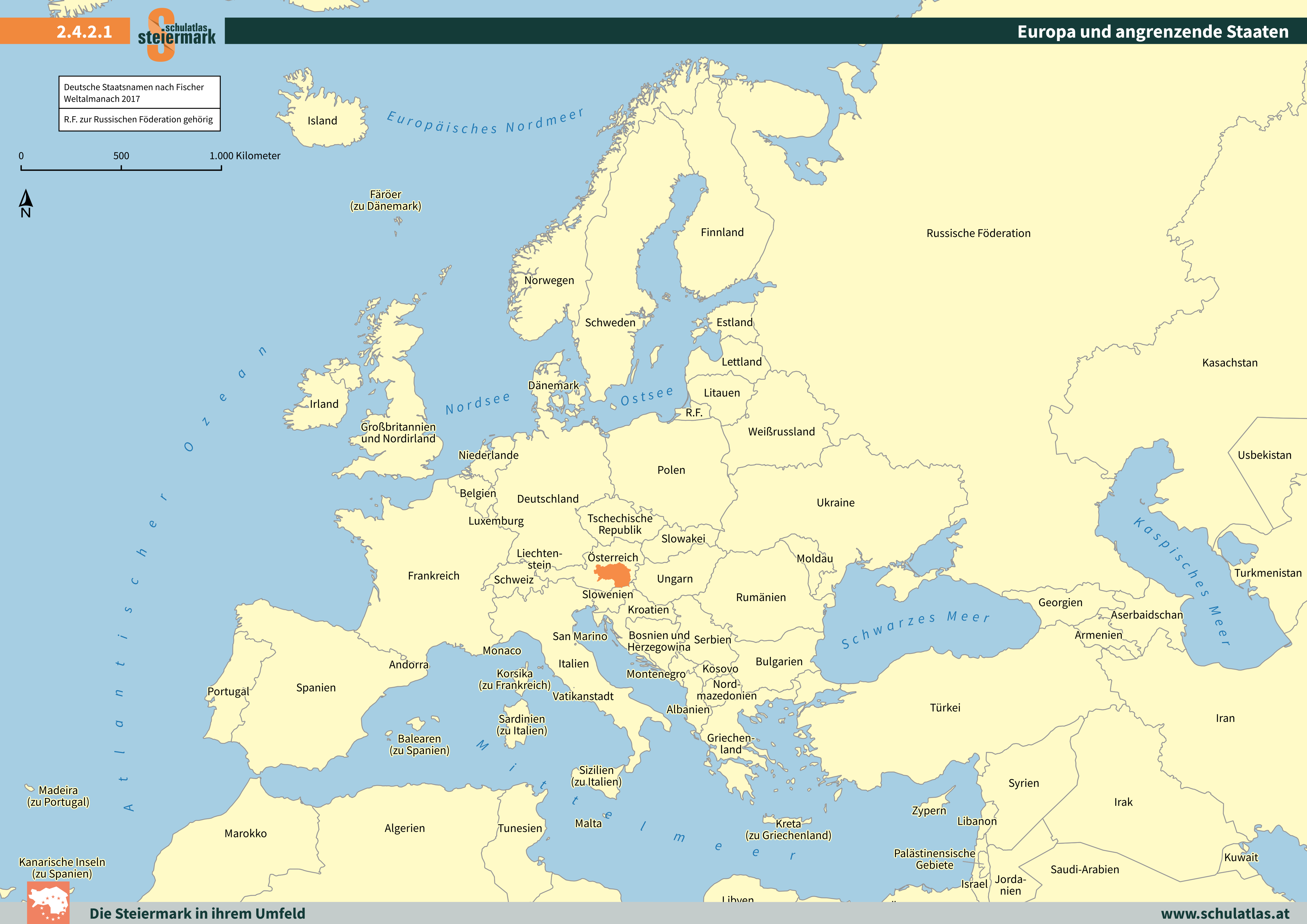Europa und angrenzende Staaten