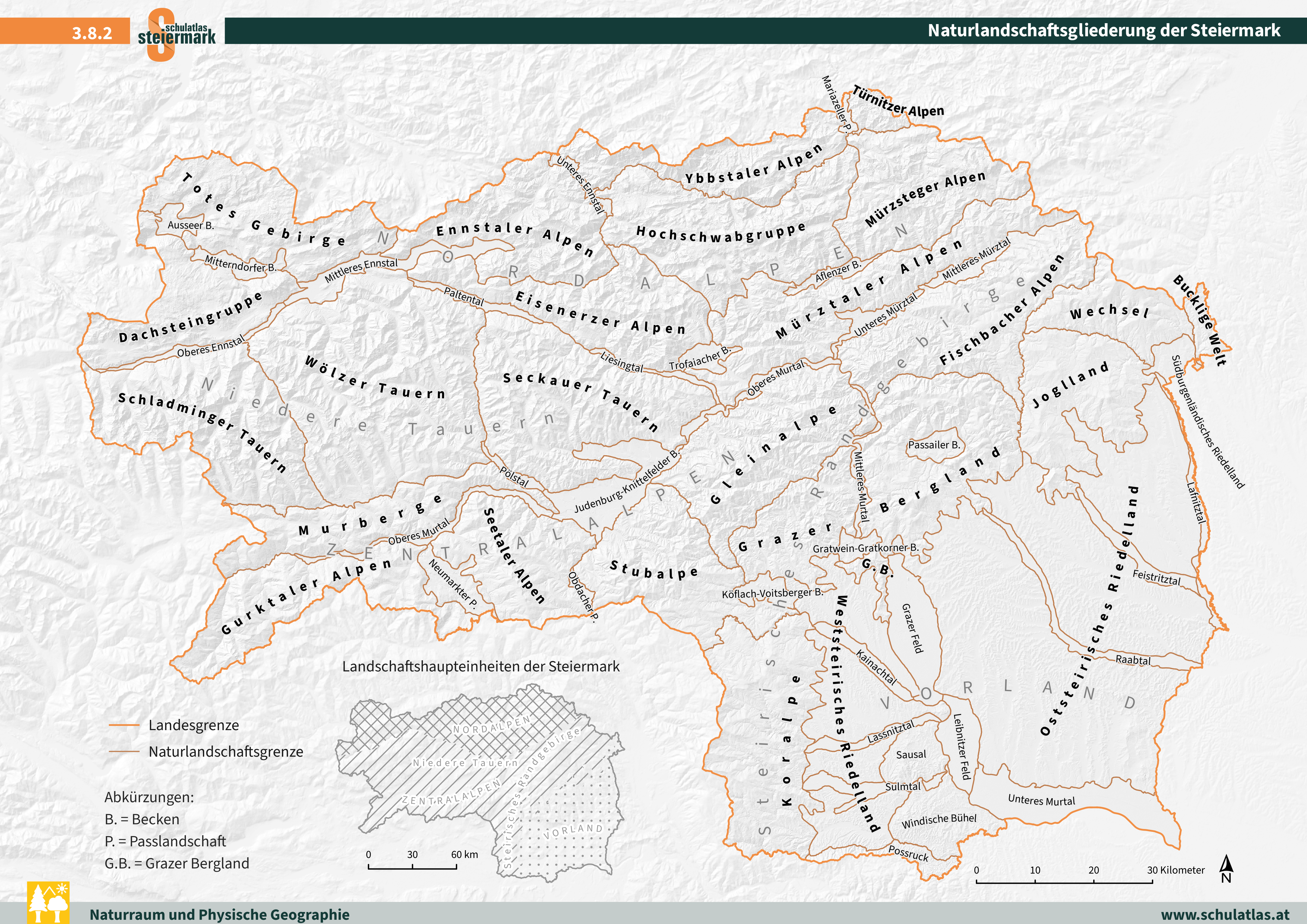 Naturlandschaftsgliederung - Gebietsnamen