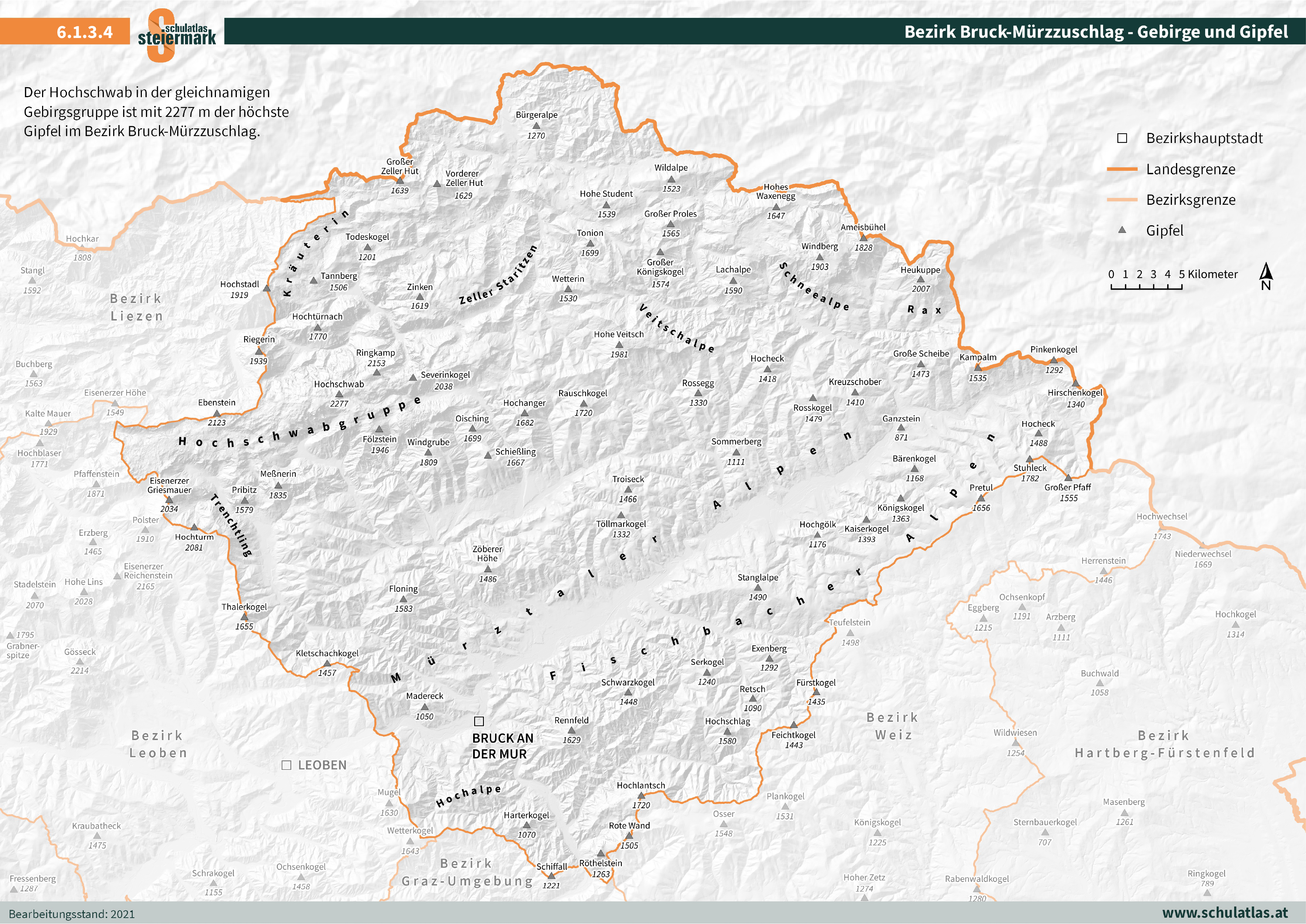6.1.3.4 Bruck-Mürzzuschlag - Gebirge und Gipfel