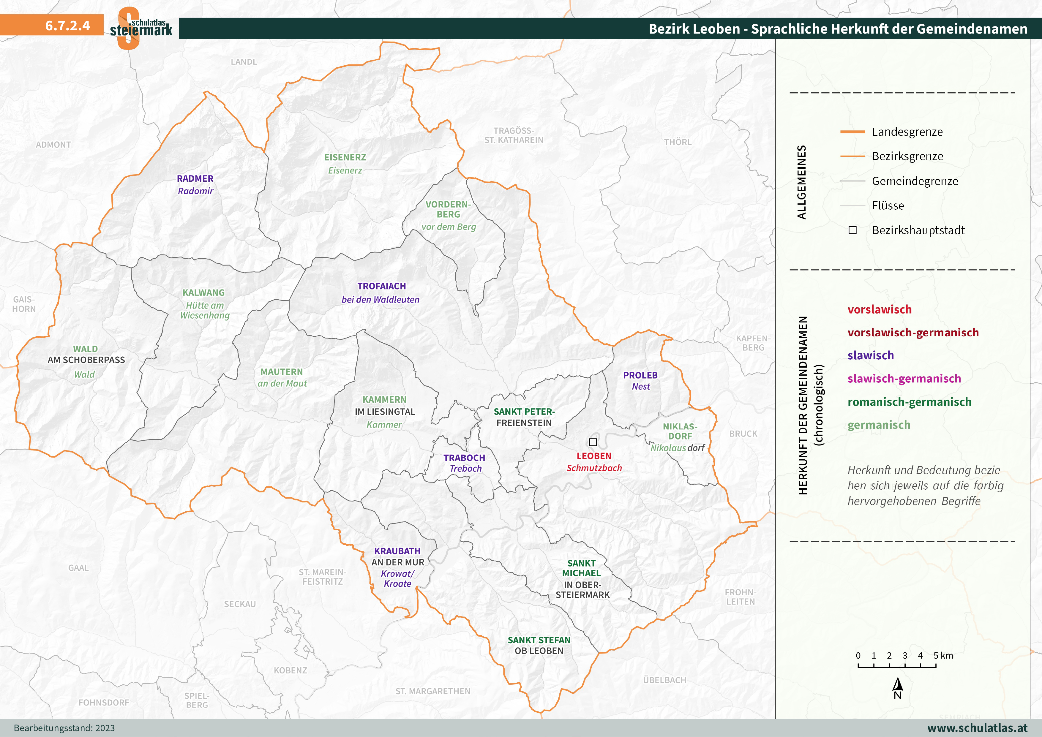 6.7.2.4 Leoben - Sprachliche Herkunft der Gemeindenamen