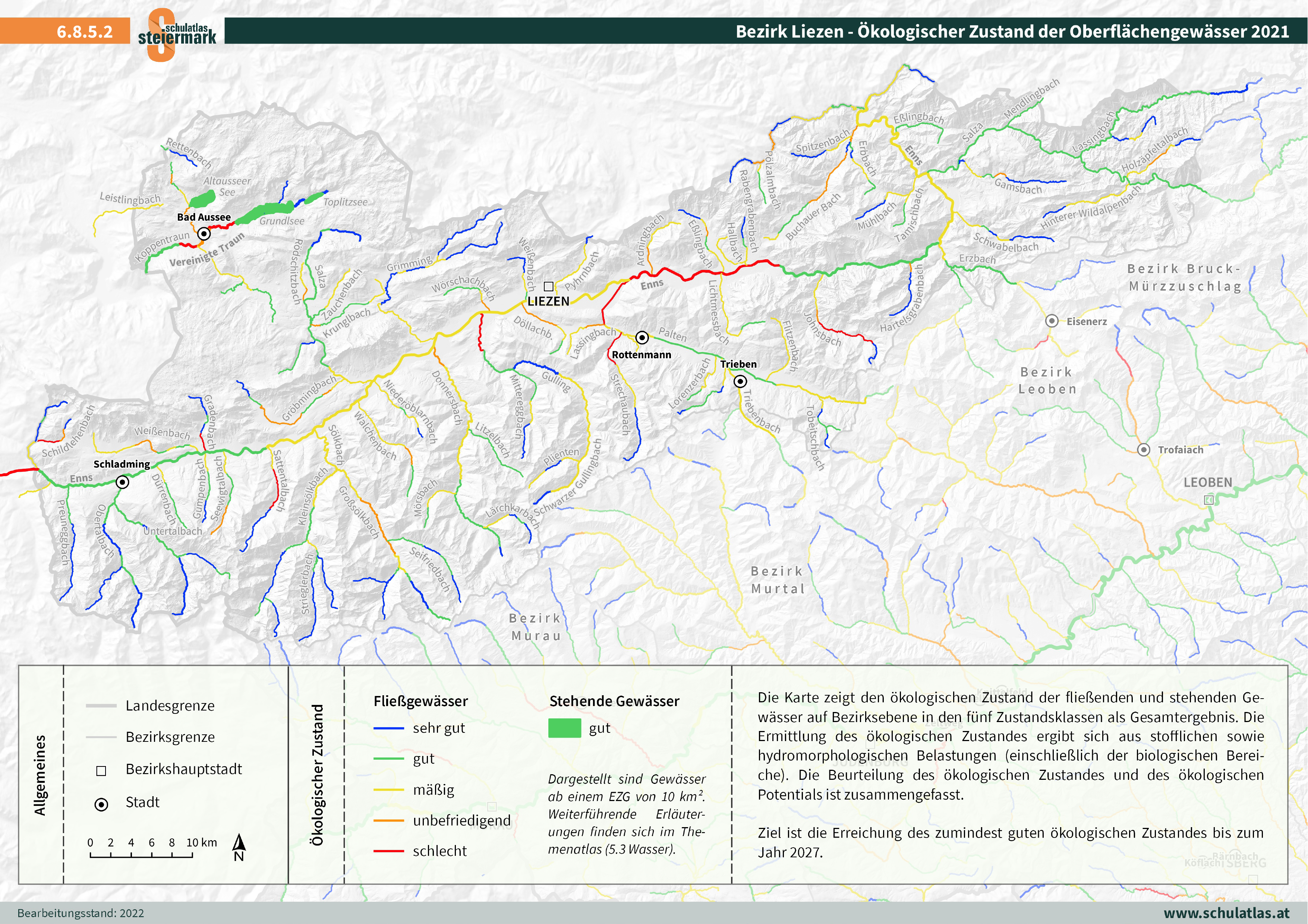 6.8.5.2 Liezen - Ökologischer Zustand der Oberflächengewässer