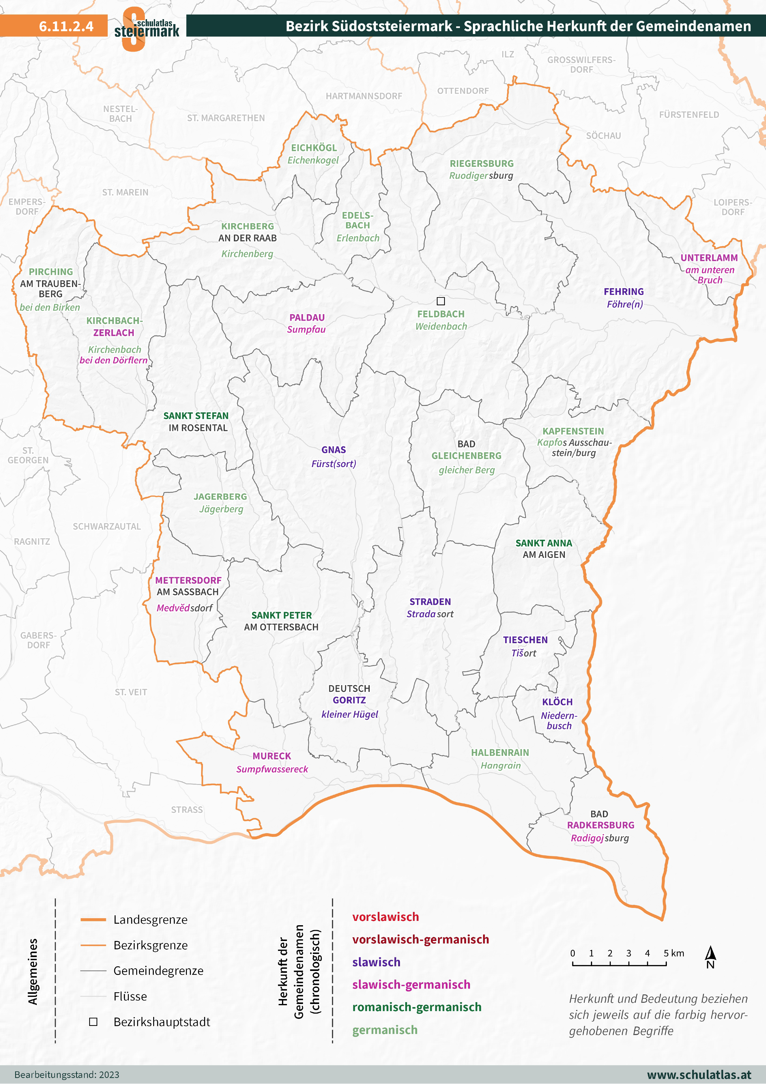 6.11.2.4 Südoststeiermark - Sprachliche Herkunft der Gemeindenamen