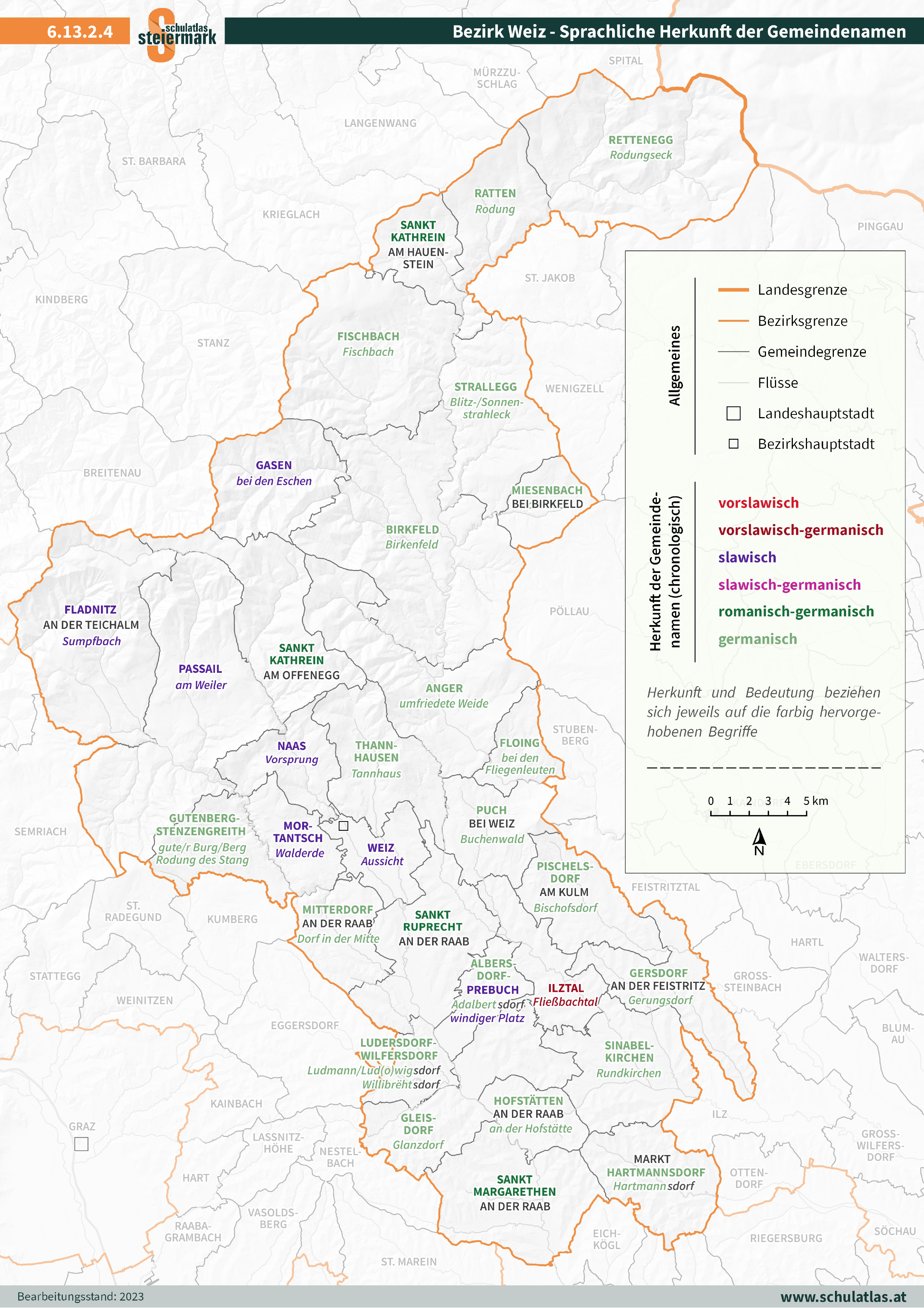 6.13.2.4 Weiz - Sprachliche Herkunft der Gemeindenamen